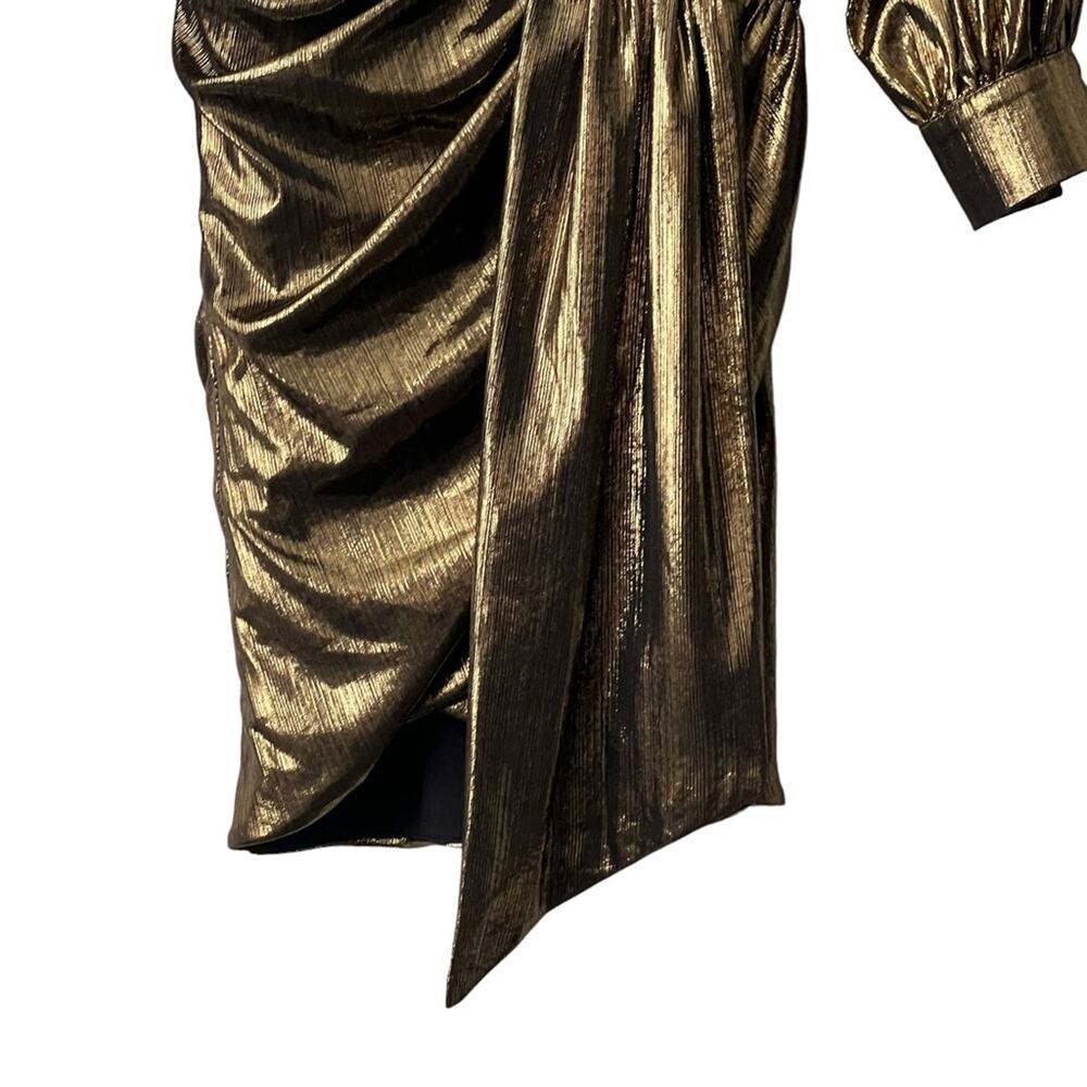 House Of CB London ALVONA
Metallic Bronze Drape Mini Dress Size S - Picture 8 of 11